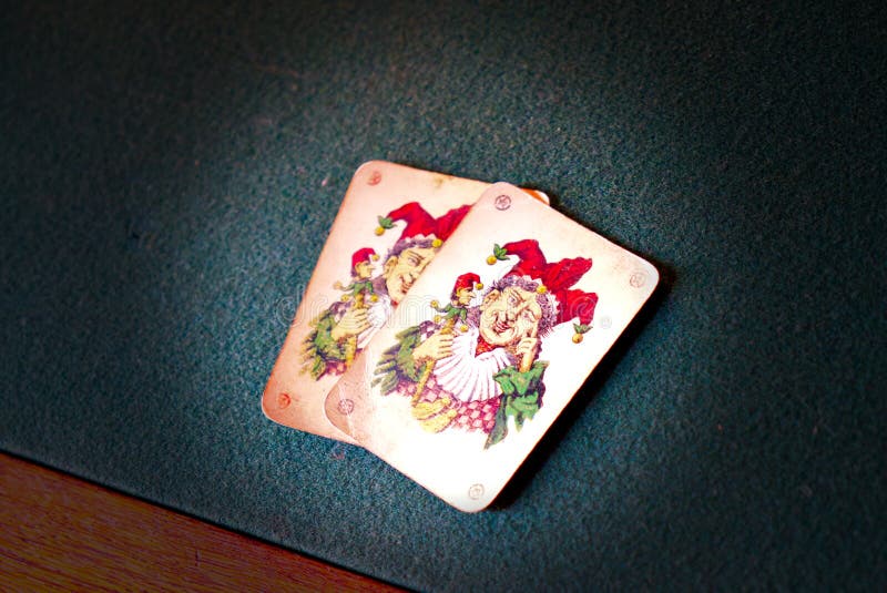 Historic Playing Cards with Joker Symbol Stock Image Image of play