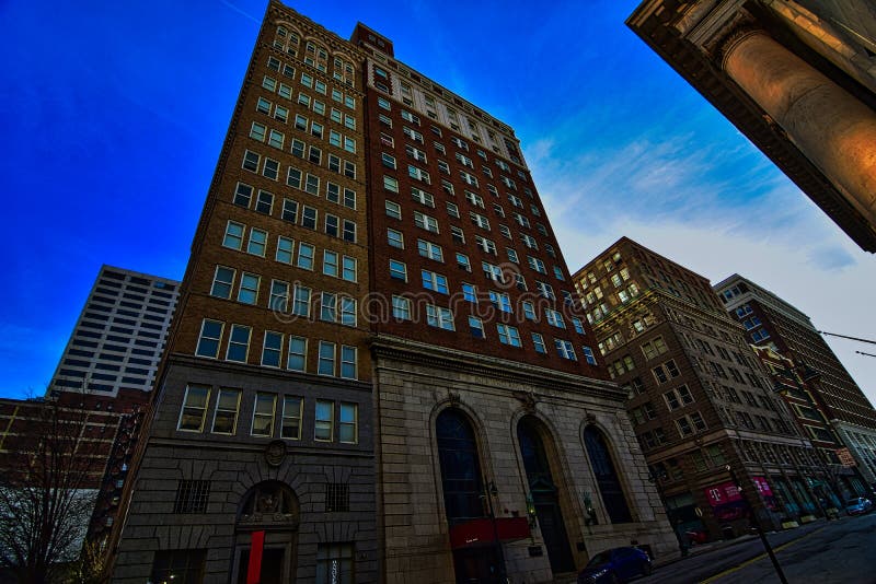 Historic Tower Group in Downtown Kansas City MO Editorial Photography