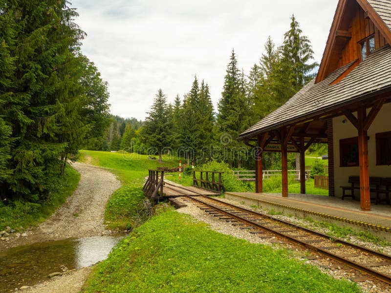 Historic train station in open-air museum in Slovakia