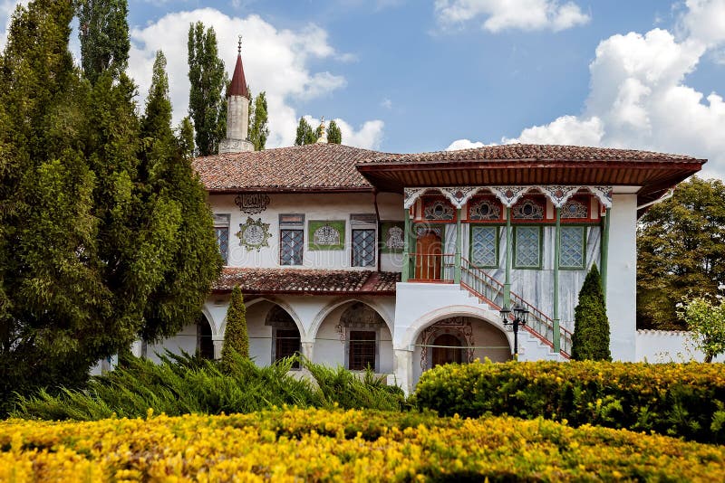 The facade of an ancient Villa with garden views stock images The facade of an ancient Villa with garden views stock images
