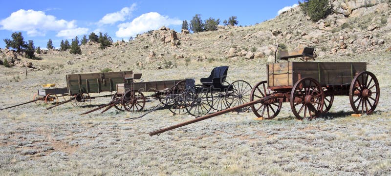 Historic wild west wagons