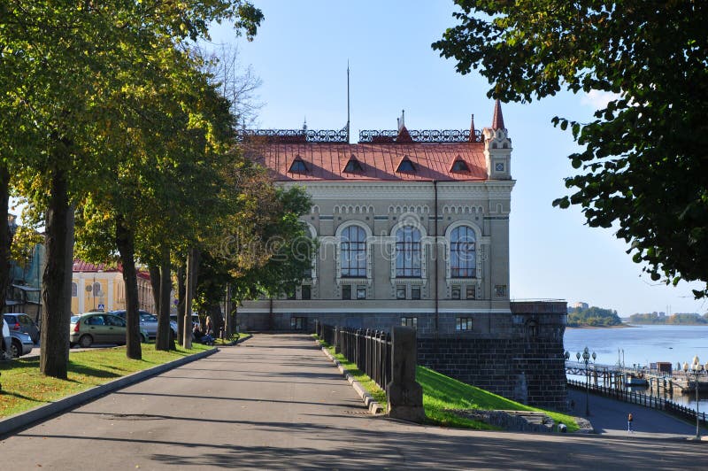 Historical and architectural and art museum in Rybinsk city, Yaroslavl region, Russia stock photo Historical and architectural and art museum in Rybinsk city, Yaroslavl region, Russia stock photo