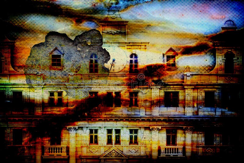 Historical Building Background Texture Stock Illustration