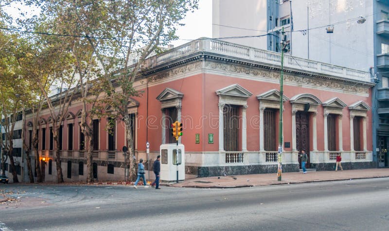 Historical Building Facade in Montevideo royalty free stock images