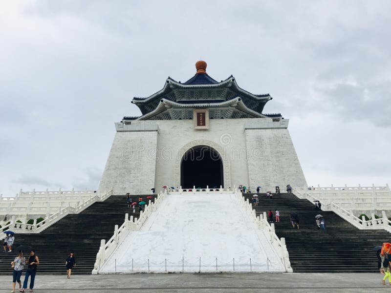 The historical building, the National Chiang Kai-shek Memorial Hall is a famous national monument, landmark and tourist attraction stock photo