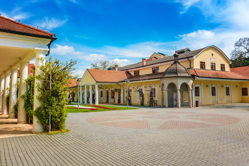 Historical building on spa island in Piestany SLOVAKIA