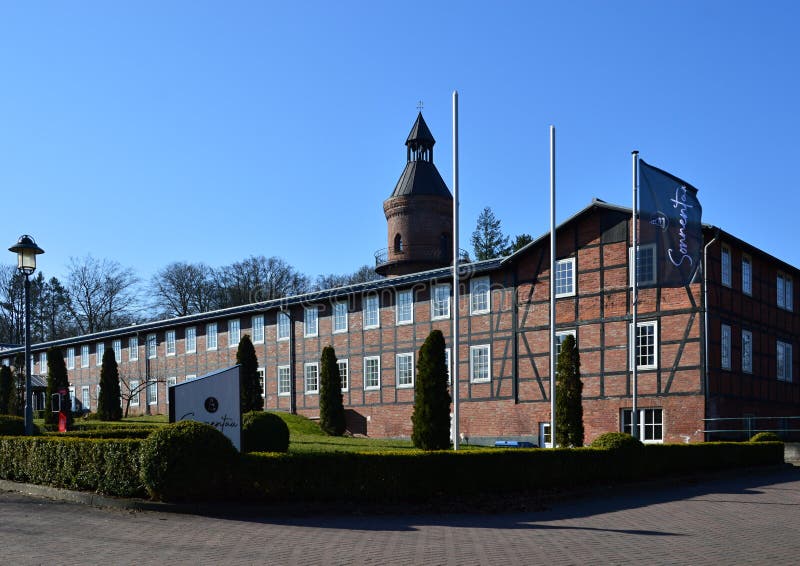 Historical Building in Spring in the Town Visselhoevede, Lower Saxony ...