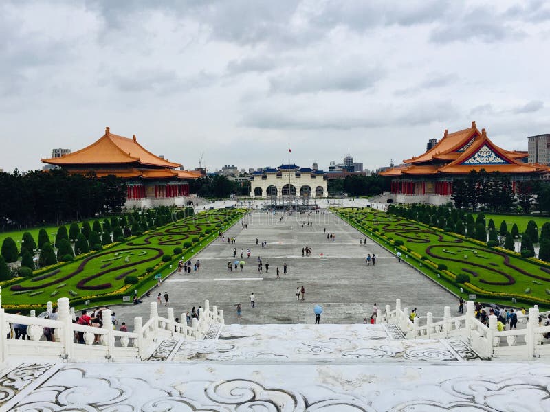 The historical building, view from the National Chiang Kai-shek Memorial Hall, Liberty Square, with the National Concert Hall and royalty free stock photography