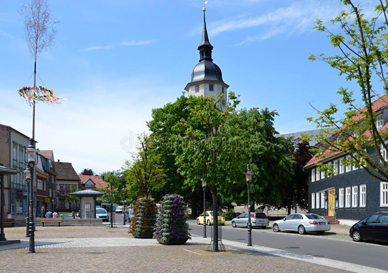 Historical Buildings in the Old Town of Friedrichroda, Thuringia stock photography