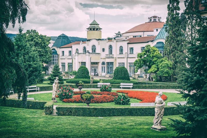 Historical buildings in Piestany spa, analog filter
