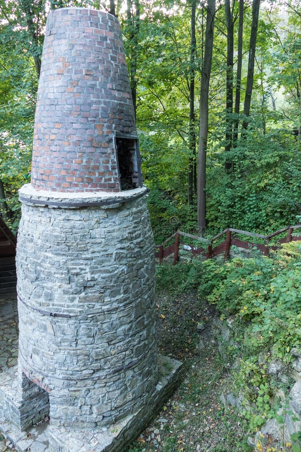 Historical industrial stove towers in Vendryne in czechia stock image Historical industrial stove towers in Vendryne in czechia stock image