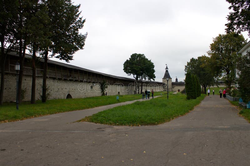 Historical monument. Ancient fortress Pskov Krom. Pskov region. Historical monument. Ancient fortress Pskov Krom. Pskov region