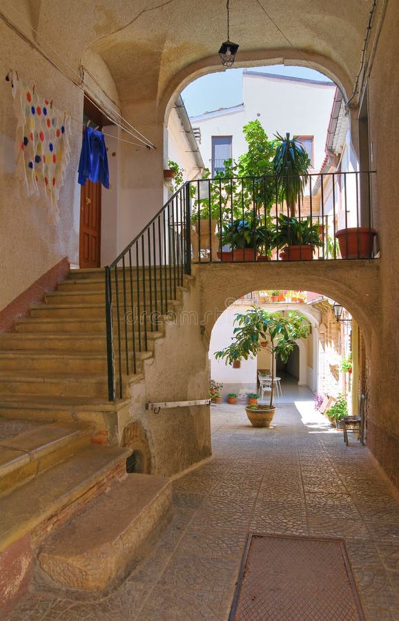 Alleyway. Biccari. Puglia. Italy. Stock Photo Image of arch, home