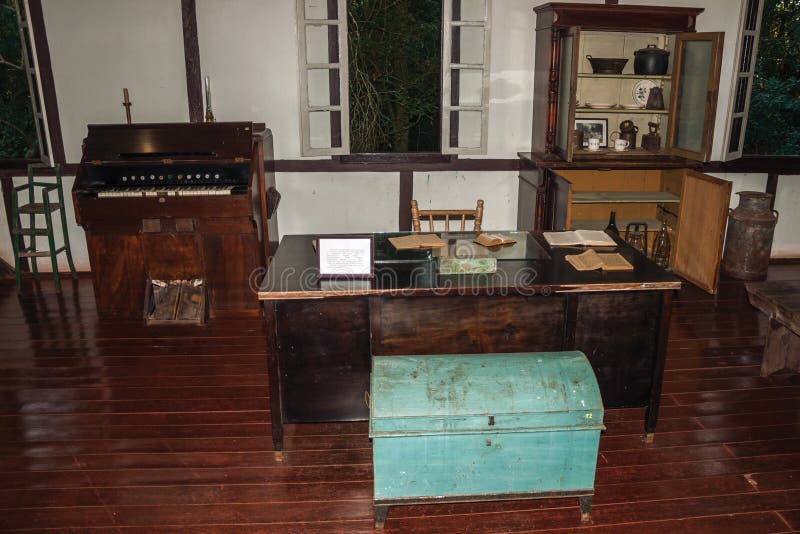 Historical reproduction of an old office stock photo Historical reproduction of an old office stock photo