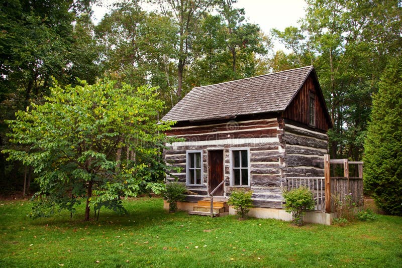 Historical Rustic Pioneer Log Cabin House Ontario Canada stock photos Historical Rustic Pioneer Log Cabin House Ontario Canada stock photos