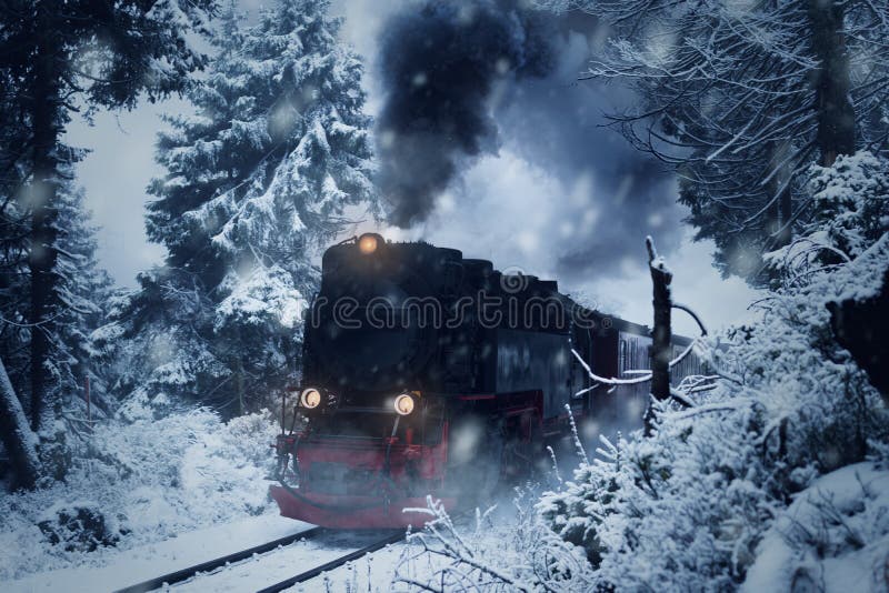 to a locomotive in winter analysis