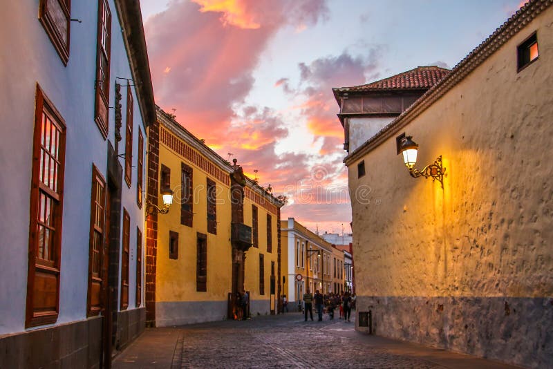 The Historical street in town of La Laguna, Tenerife