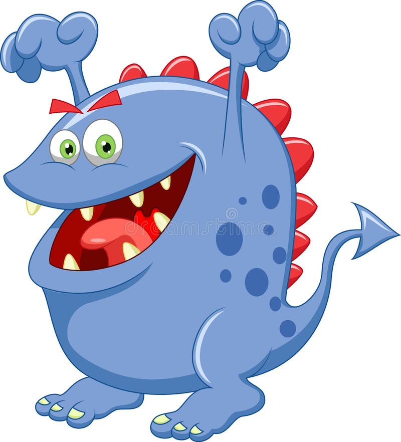 Historieta azul linda del monstruo stock de ilustración Historieta azul linda del monstruo stock de ilustración
