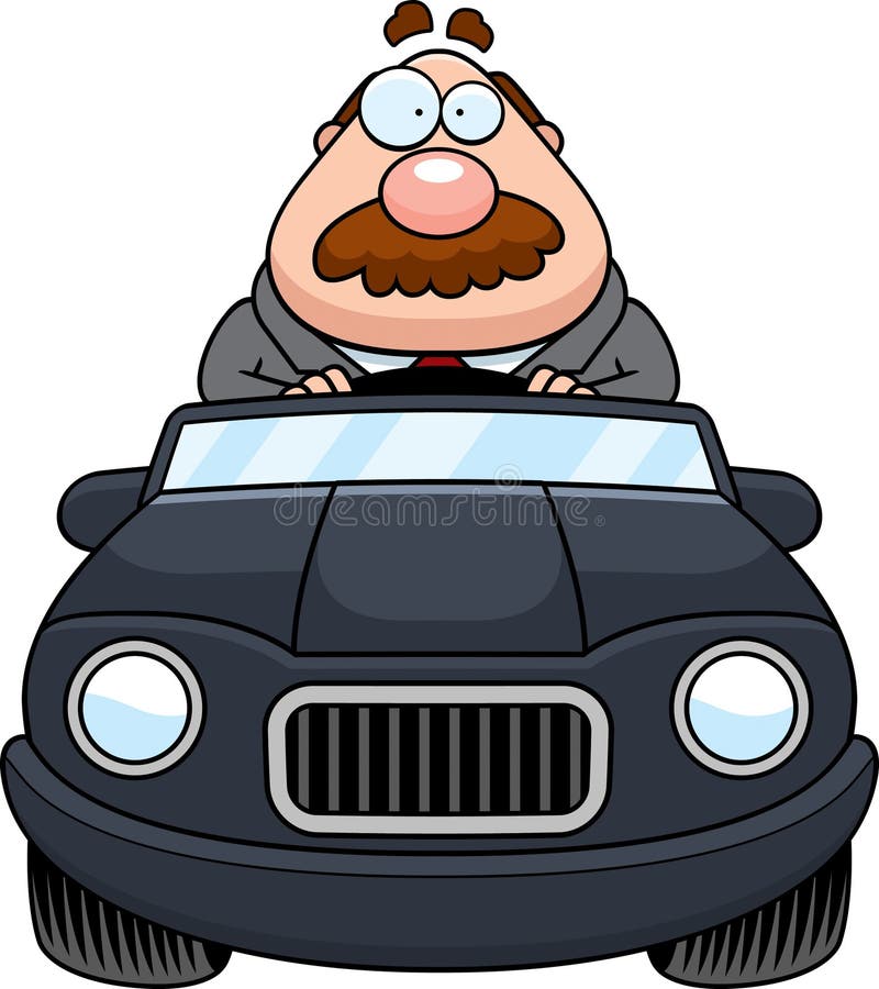 Historieta Boss Driving ilustración del vector Historieta Boss Driving ilustración del vector