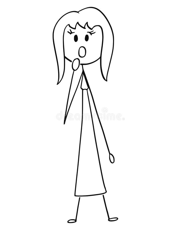 Historieta de la mujer o de la empresaria chocada o sorprendida libre illustration Historieta de la mujer o de la empresaria chocada o sorprendida libre illustration