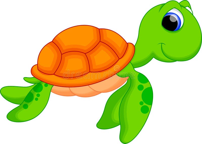 Illustration of cute sea turtle cartoon. Illustration of cute sea turtle cartoon