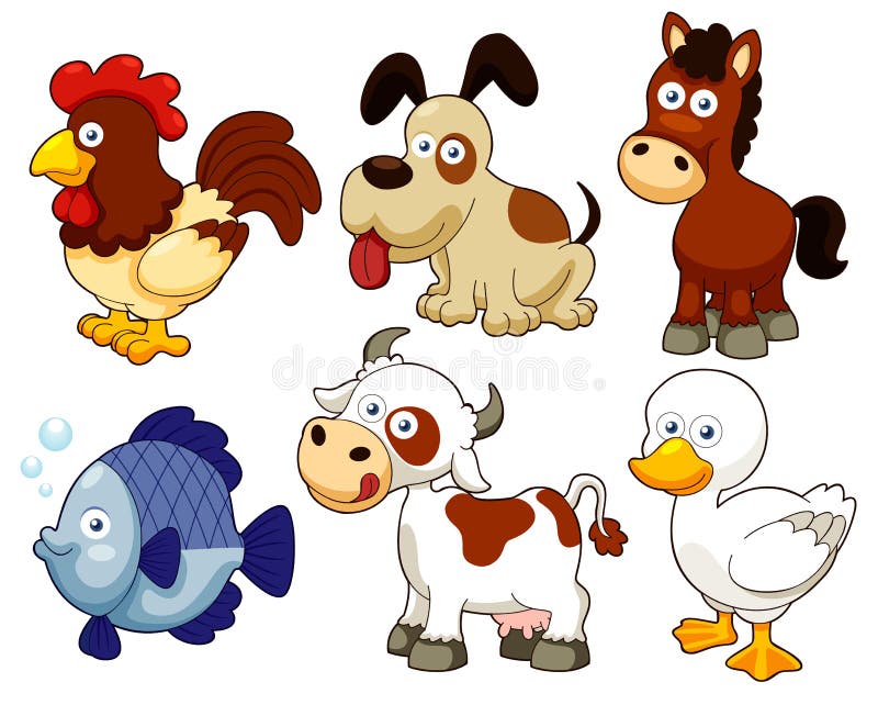 Illustration of farm animals cartoon. Illustration of farm animals cartoon