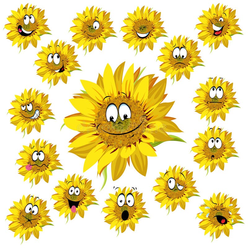 Historieta del girasol ilustración del vector Historieta del girasol ilustración del vector