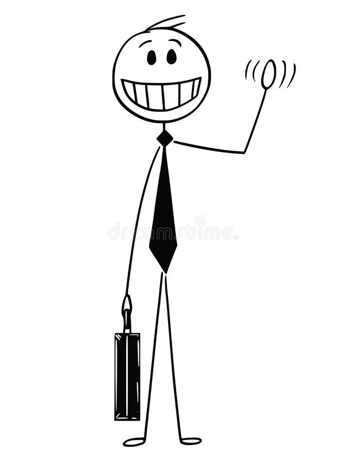 Historieta del hombre de negocios alegre y optimista ilustración del vector Historieta del hombre de negocios alegre y optimista ilustración del vector