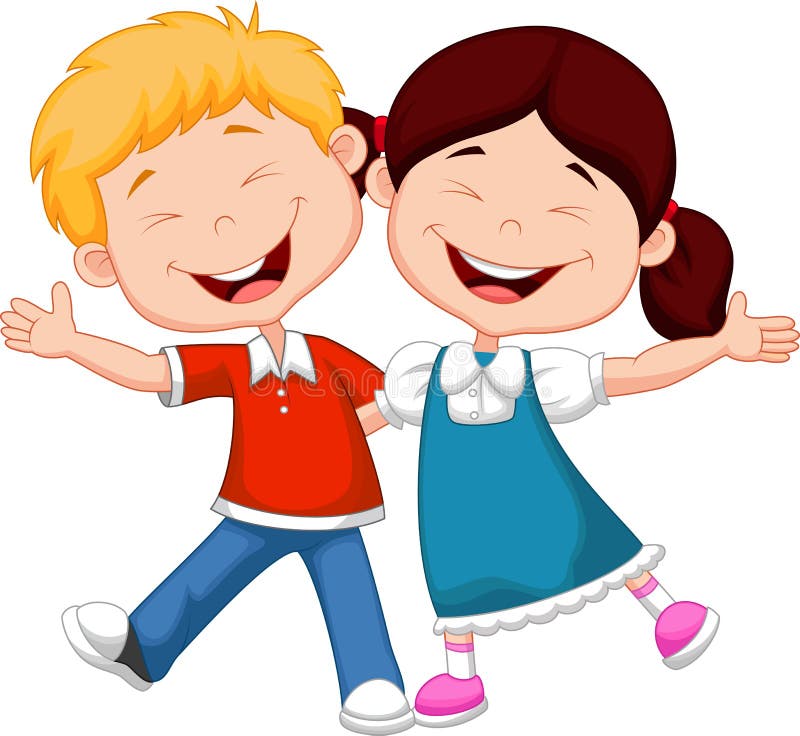 Historieta feliz de los niños stock de ilustración Historieta feliz de los niños stock de ilustración