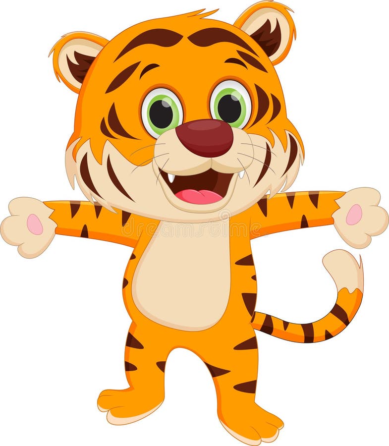 Historieta feliz del tigre ilustración del vector Historieta feliz del tigre ilustración del vector