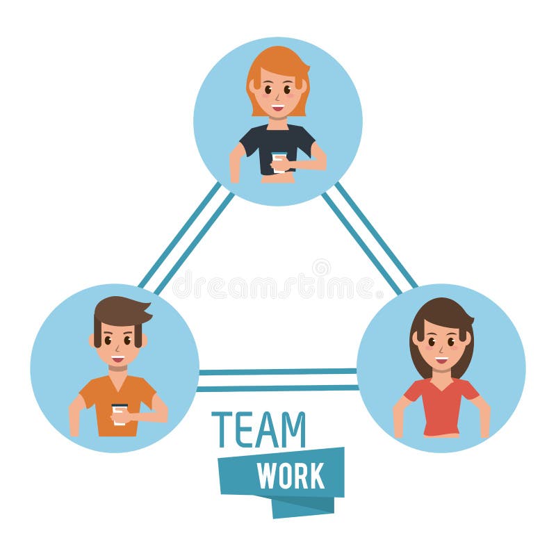 Historieta joven del trabajo en equipo ilustración del vector Historieta joven del trabajo en equipo ilustración del vector