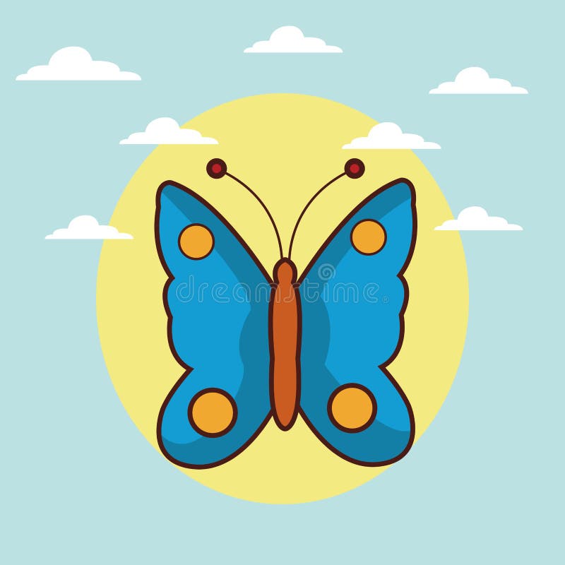 Historieta linda de la mariposa ilustración del vector Historieta linda de la mariposa ilustración del vector