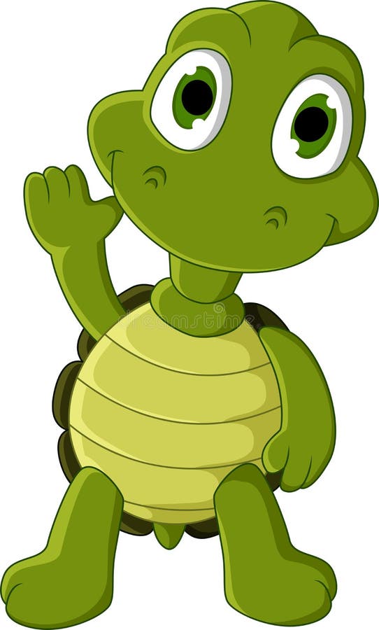 Historieta linda de la tortuga verde stock de ilustración Historieta linda de la tortuga verde stock de ilustración