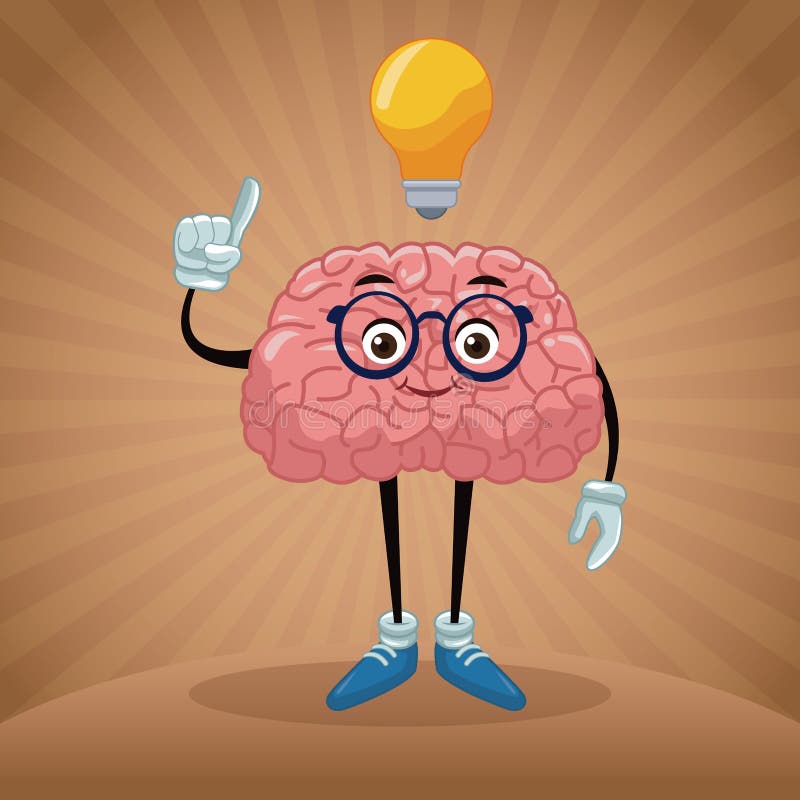 Historieta linda del cerebro ilustración del vector Historieta linda del cerebro ilustración del vector