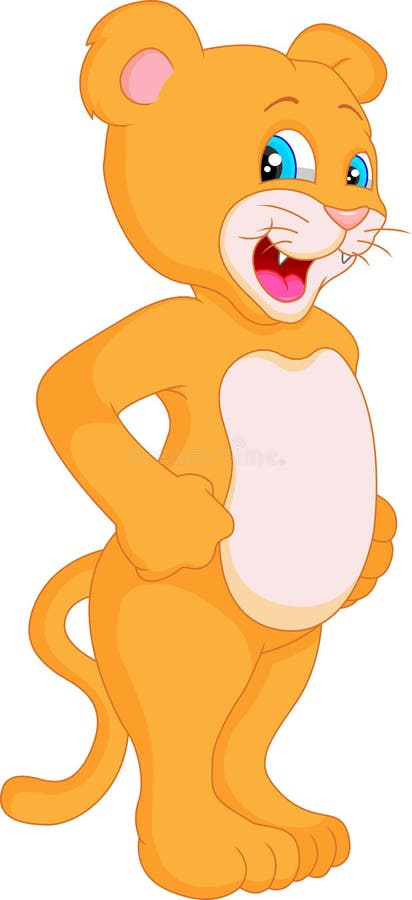 Lindo dibujo animado de cachorro de puma libre illustration