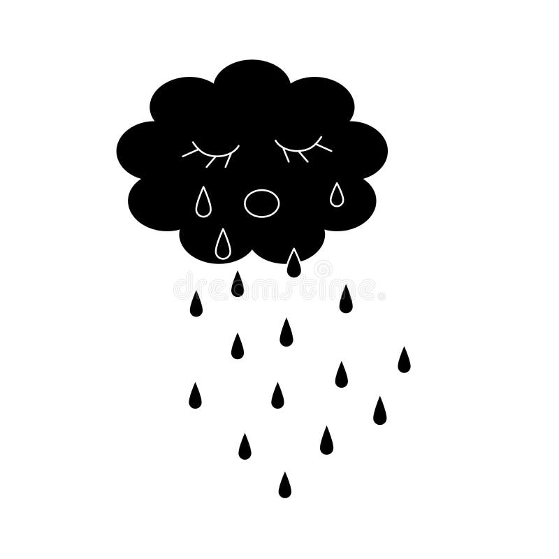 Historieta negra gritadora de la silueta de la nube libre illustration Historieta negra gritadora de la silueta de la nube libre illustration