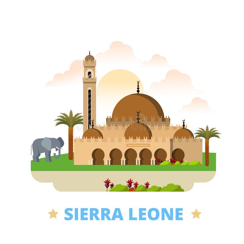 Historieta plana de la plantilla del diseño del país del Sierra Leone libre illustration Historieta plana de la plantilla del diseño del país del Sierra Leone libre illustration