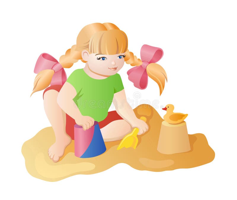 Historieta que juega a la muchacha ilustración del vector Historieta que juega a la muchacha ilustración del vector