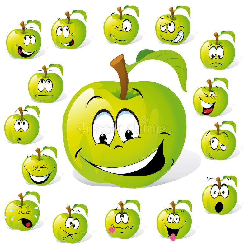 Historieta verde de la manzana