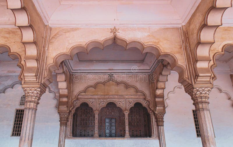 Historisch Agra-Fort in Agra, India stock afbeeldingen Historisch Agra-Fort in Agra, India stock afbeeldingen