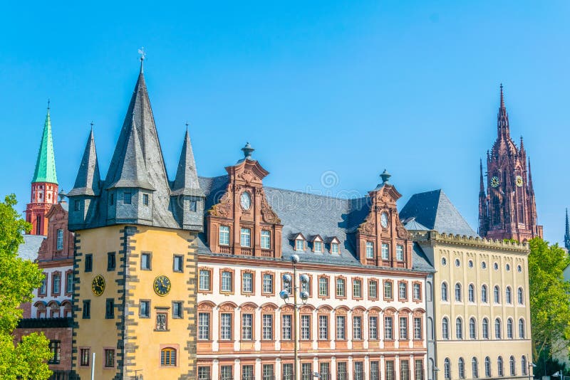 Historisch museum in frankfurt - duitsland stock afbeelding