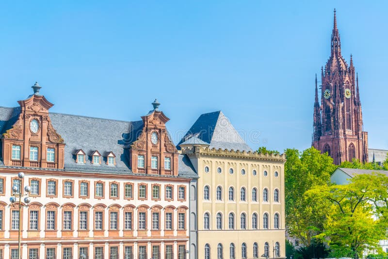 Historisch museum in frankfurt - duitsland stock foto's