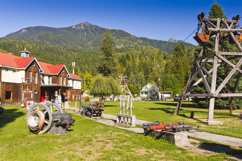 Historische Bergwerksausrüstung auf Anzeige lizenzfreies stockfoto Historische Bergwerksausrüstung auf Anzeige lizenzfreies stockfoto