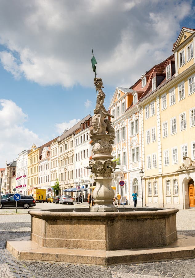 Historische fontein in GÃ¶rlitz