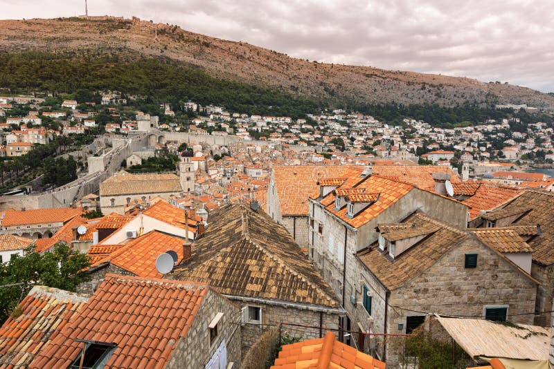Historische gebouwen in Dubrovnik, Kroatië royalty-vrije stock foto's Historische gebouwen in Dubrovnik, Kroatië royalty-vrije stock foto's