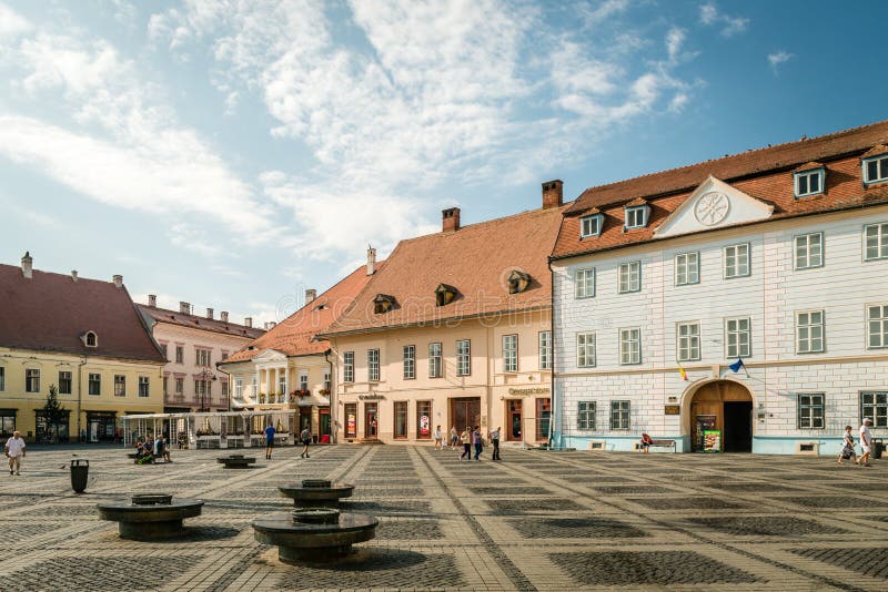 Historische Mitte von Sibiu, Rumänien lizenzfreie stockfotos Historische Mitte von Sibiu, Rumänien lizenzfreie stockfotos
