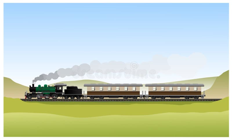 Historische Oude stoomlocomotief royalty-vrije illustratie Historische Oude stoomlocomotief royalty-vrije illustratie