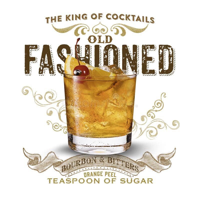Historisches Cocktail New Yorker Orleansunterzeichnung auf weißem isoliert mit Typografiehintergrund