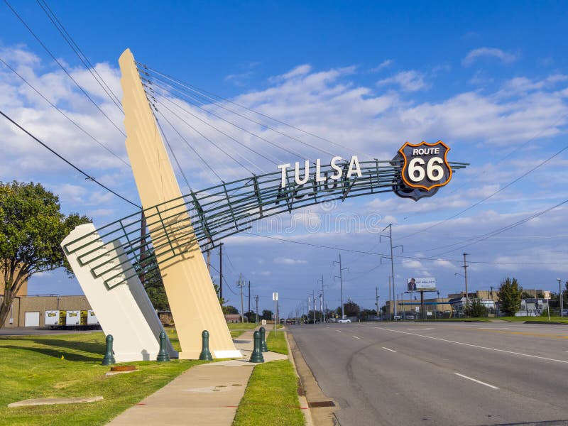 Historisches Route 66 in Tulsa Oklahoma stockbilder Historisches Route 66 in Tulsa Oklahoma stockbilder