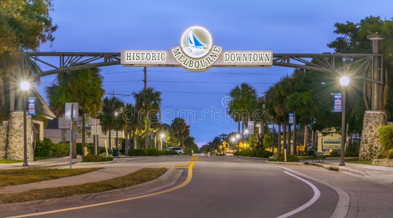 Historisches Stadtzentrum Melbourne Florida lizenzfreie stockfotografie Historisches Stadtzentrum Melbourne Florida lizenzfreie stockfotografie